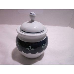 Lenox Casual Images Bedazzle Sapphire Sugar Dish With Lid Blue White